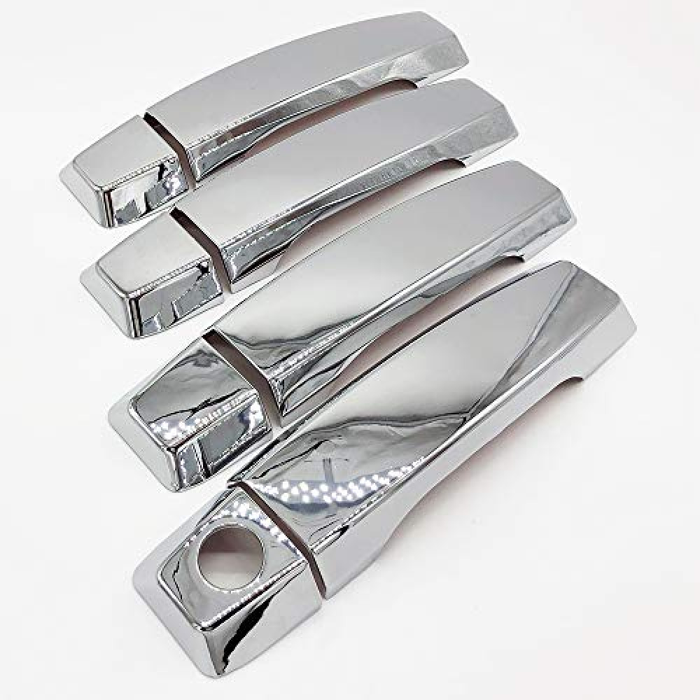 S SIZVER Chrome Door Handle Cover Overlays Compatible with 2004-2015 Titan 4DR Crew Cab *Not Replacement*