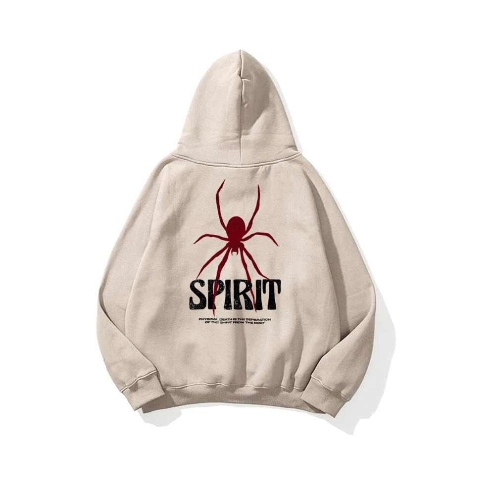 S&A DESIGN Unisex Basic Kapüşonlu Spirit Örümcek Baskılı Oversize Geniş 3 İplik %100 Pamuk Sweatshirt-Hoodie S Beden Bayan Sweatshirt Fiyatı