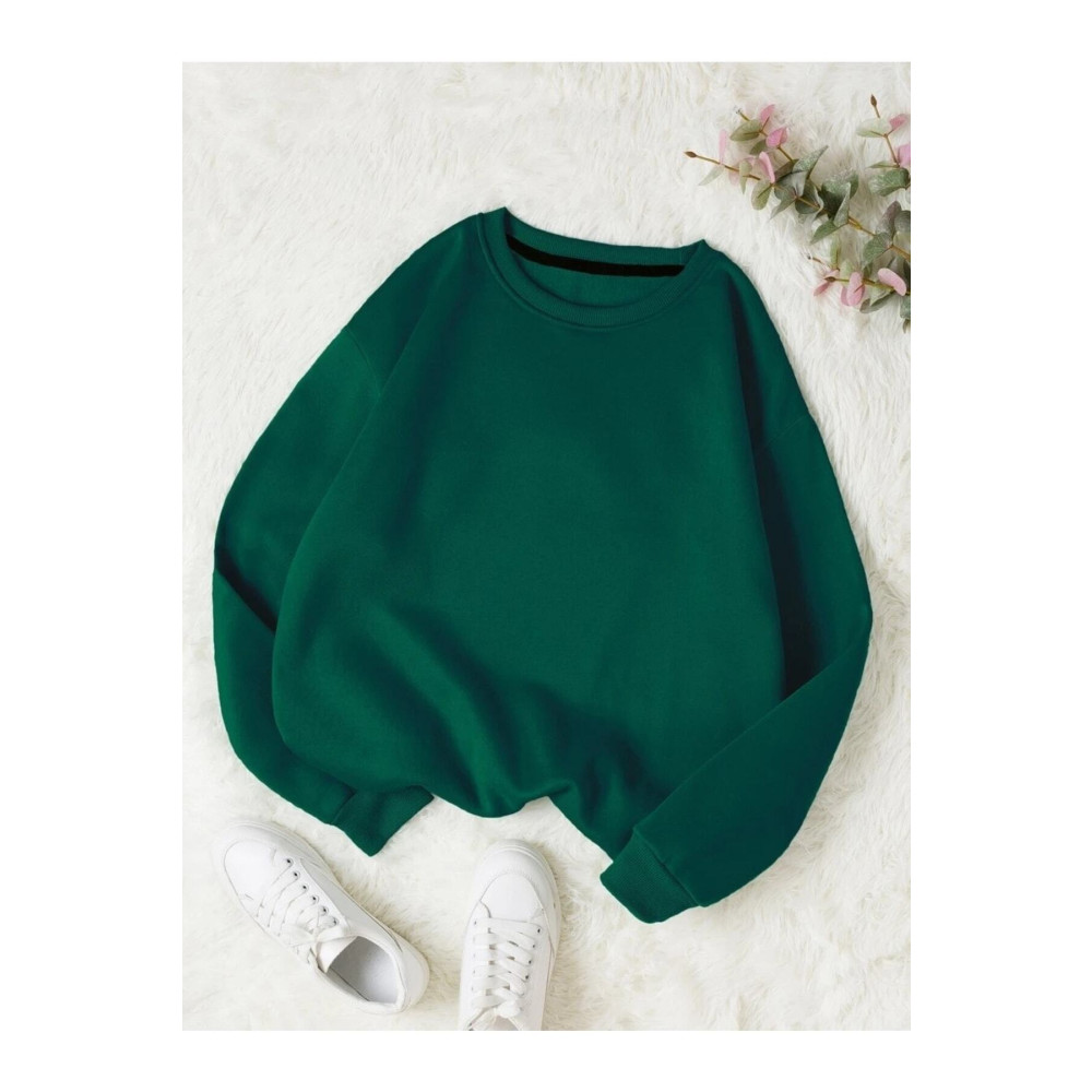 S&A DESIGN Unisex(Kadın-Erkek) Basic 0 Sıfır Yaka Baskısız Düz Oversize Geniş Bol 3 İplik %100 Pamuk Sweatshirt L Beden Bayan Sweatshirt Fiyatı