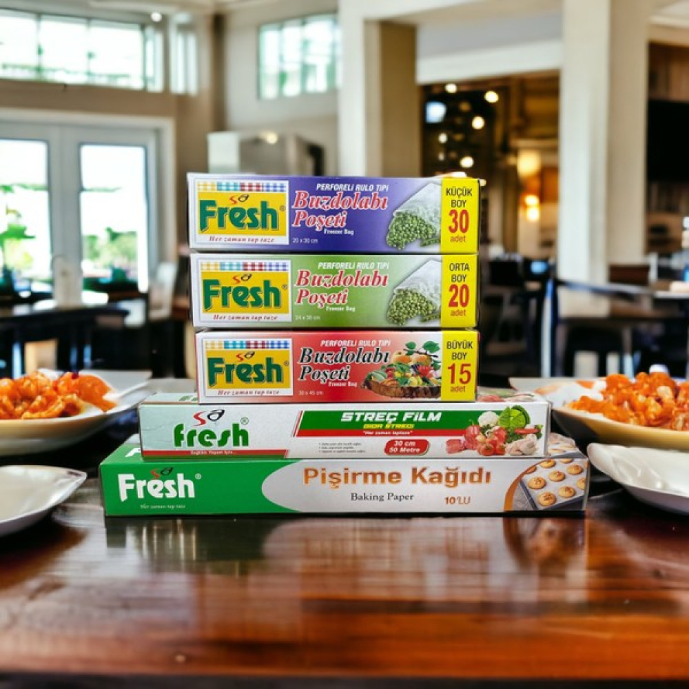 Sa Fresh Buzdolabı Poşeti, Gıda Streci, Pişirme Kağıdı 5'li Mutfak Sarf Malzemeleri Seti - 5'Lİ Buzdolabı Poşeti Fiyatı