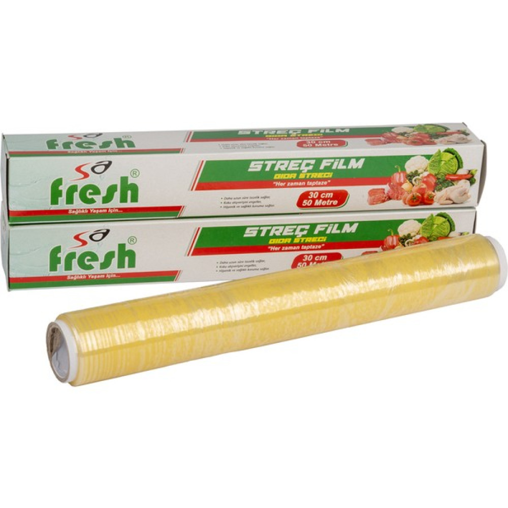 Sa Fresh Gıda Streç Film 50 M * 30 cm 8 Mikron Kutulu 2'li Set - 2'Lİ Streç Film Fiyatı