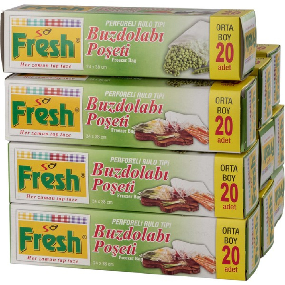 Sa Fresh Orta Boy Buzdolabı Poşeti 20'li 10 Paket - 24*38 Buzdolabı Poşeti Fiyatı
