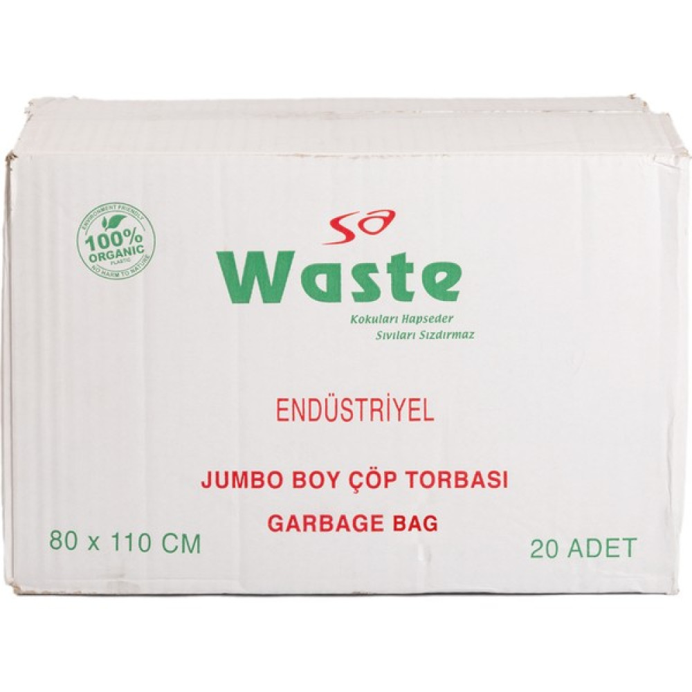 Sa Fresh Sa Waste Jumbo Boy Çöp Poşeti 80 x 110 cm 20'li Koli 200 Adet Çöp Poşetleri Fiyatı