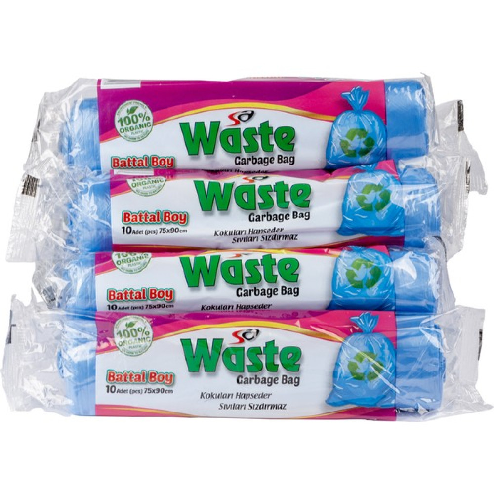 Sa Waste Battal Boy Çöp Poşeti 75*90 cm 12'li Rulo 120 Adet - BATTAL BOY ÇÖP POŞETİ Çöp Poşetleri Fiyatı