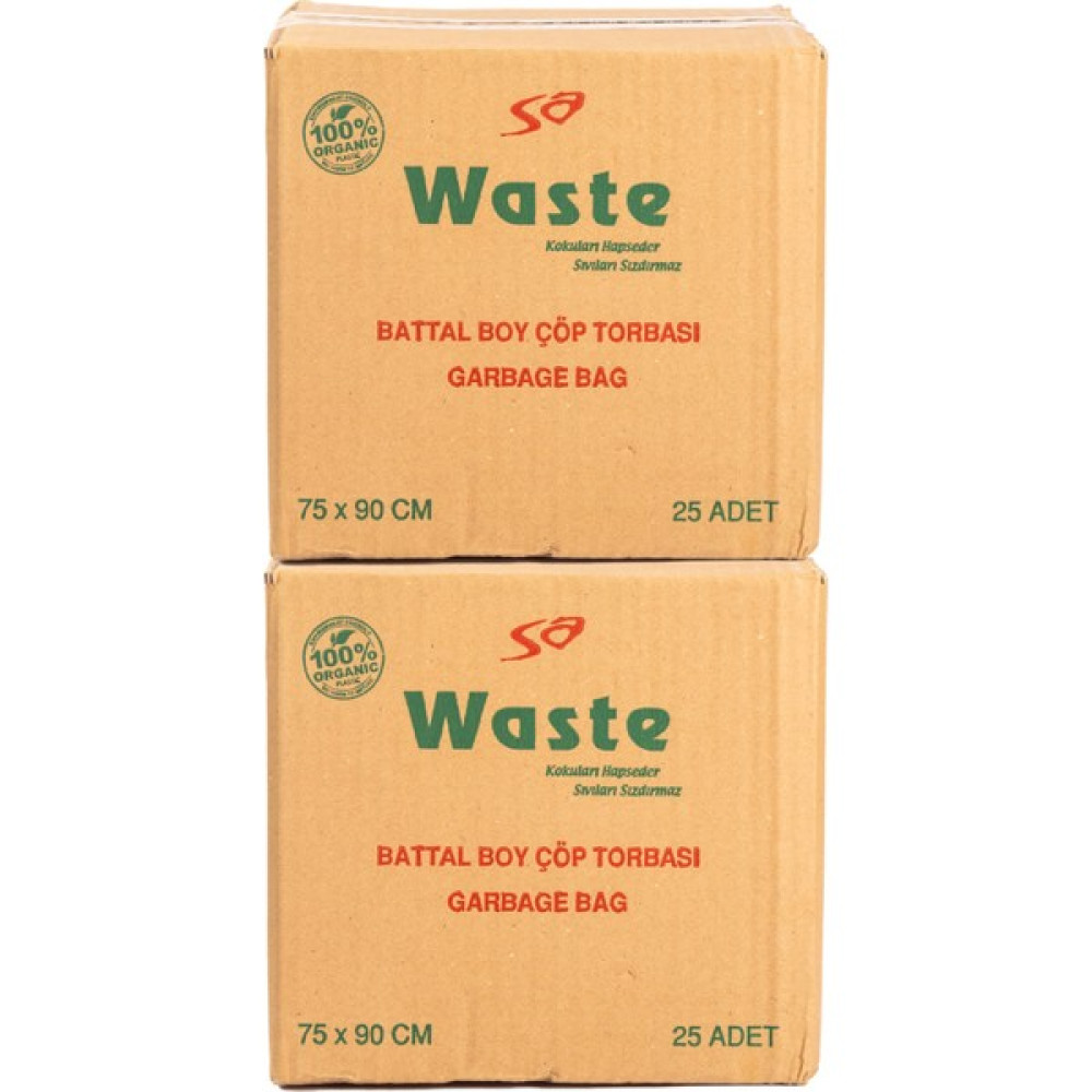 Sa Waste Battal Boy Çöp Poşeti 75*90 cm 25'li 2 Koli 500 Adet - BATTAL BOY ÇÖP POŞETİ Çöp Poşetleri Fiyatı