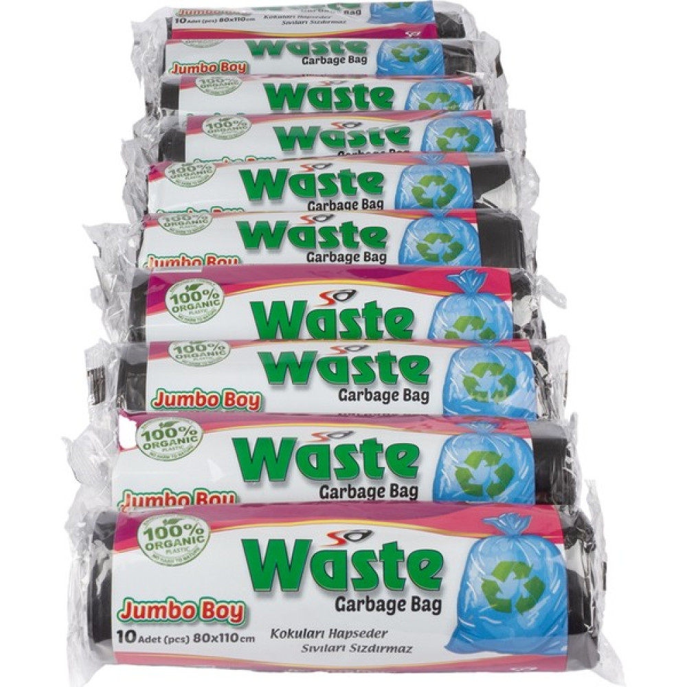 Sa Waste Jumbo Boy Çöp Poşeti 80*110 cm 10'lu Set 100 Adet - JUMBO BOY ÇÖP POŞETİ Çöp Poşetleri Fiyatı