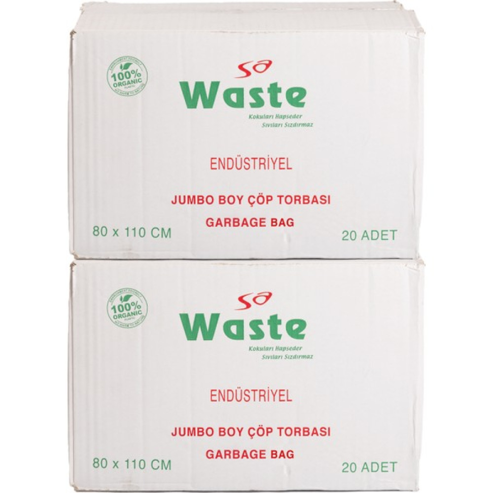 Sa Waste Jumbo Boy Çöp Poşeti 80*110 cm 20'li 2 Koli 400 Adet - JUMBO BOY ÇÖP POŞETİ Çöp Poşetleri Fiyatı