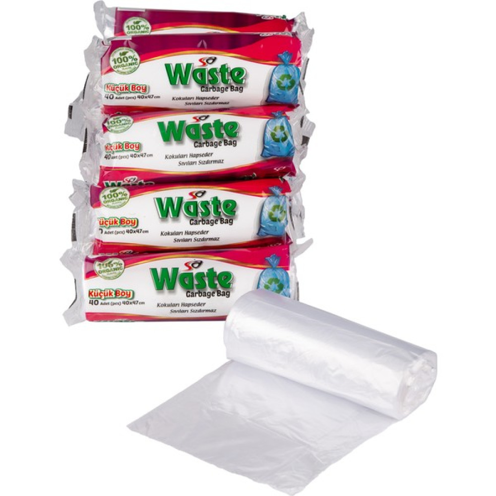 Sa Waste Küçük Boy Çöp Poşeti 40*47 cm 25'li Rulo 1000 Adet - KÜÇÜK BOY ÇÖP POŞETİ Çöp Poşetleri Fiyatı