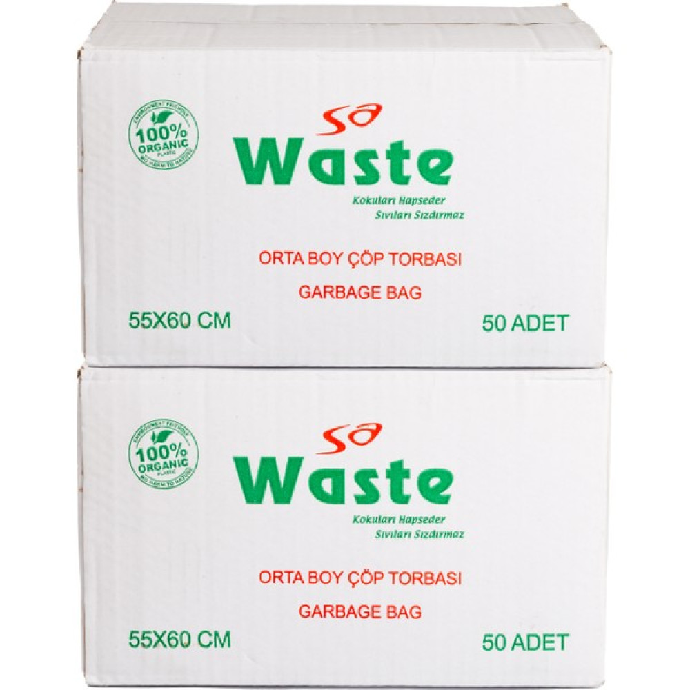 Sa Waste Orta Boy Çöp Poşeti 55*60 cm 50'li 2 Koli 1500 Adet - ORTA BOY ÇÖP POŞETİ Çöp Poşetleri Fiyatı