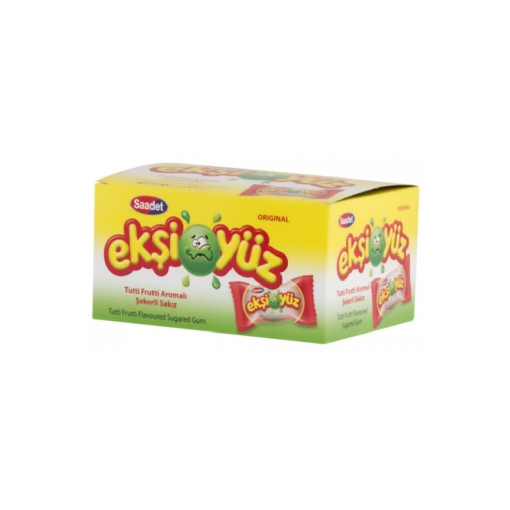 SAADET Ekşi Yüz Sakız 100 Adet Tutti Frutti Şekerleme Sakız Fiyatı