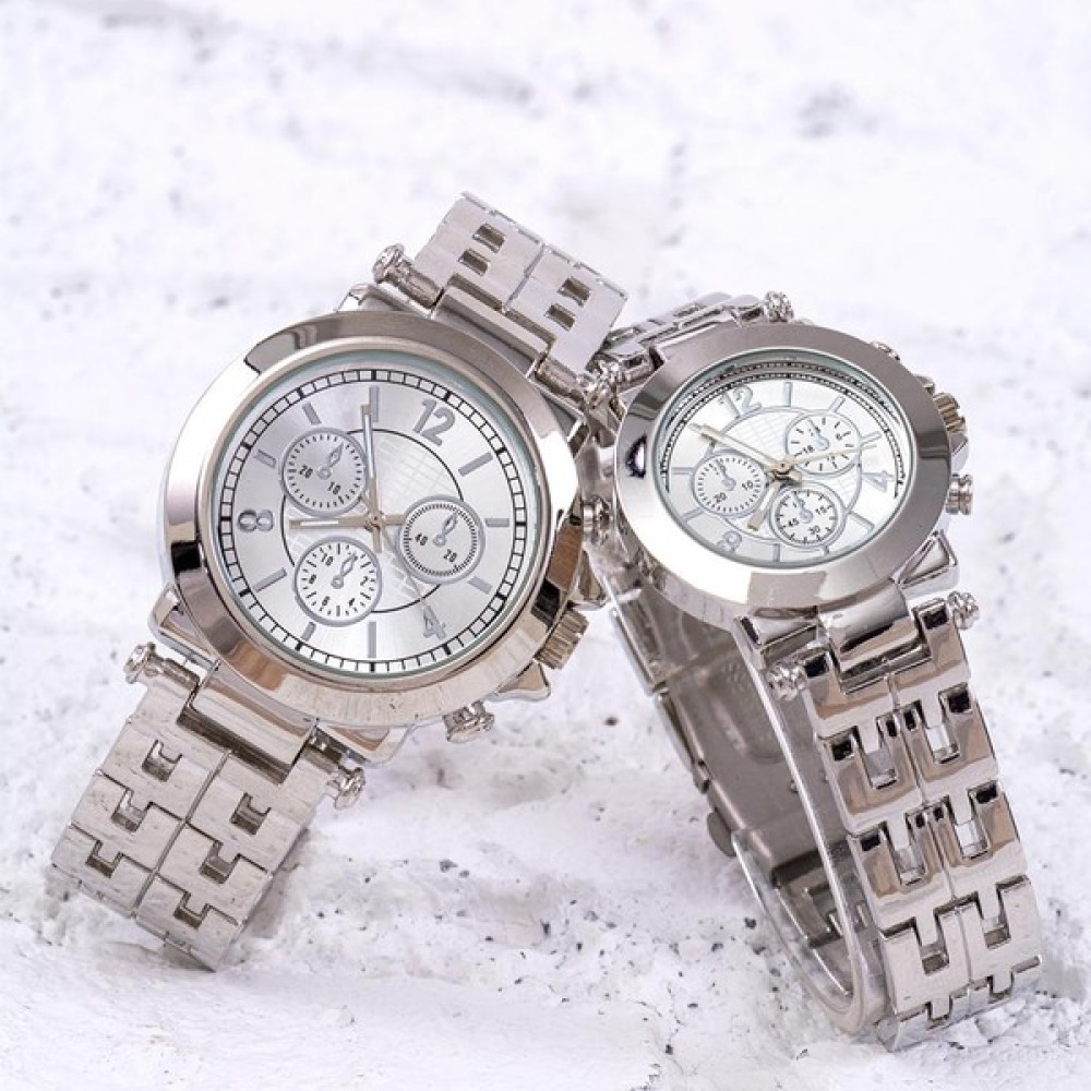 Saattino Sevgili Çift Kol Saat Ikili Set Bay Bayan Kombin Analog Modeller ST-304214 - Gümüş Kol Saatleri Fiyatı