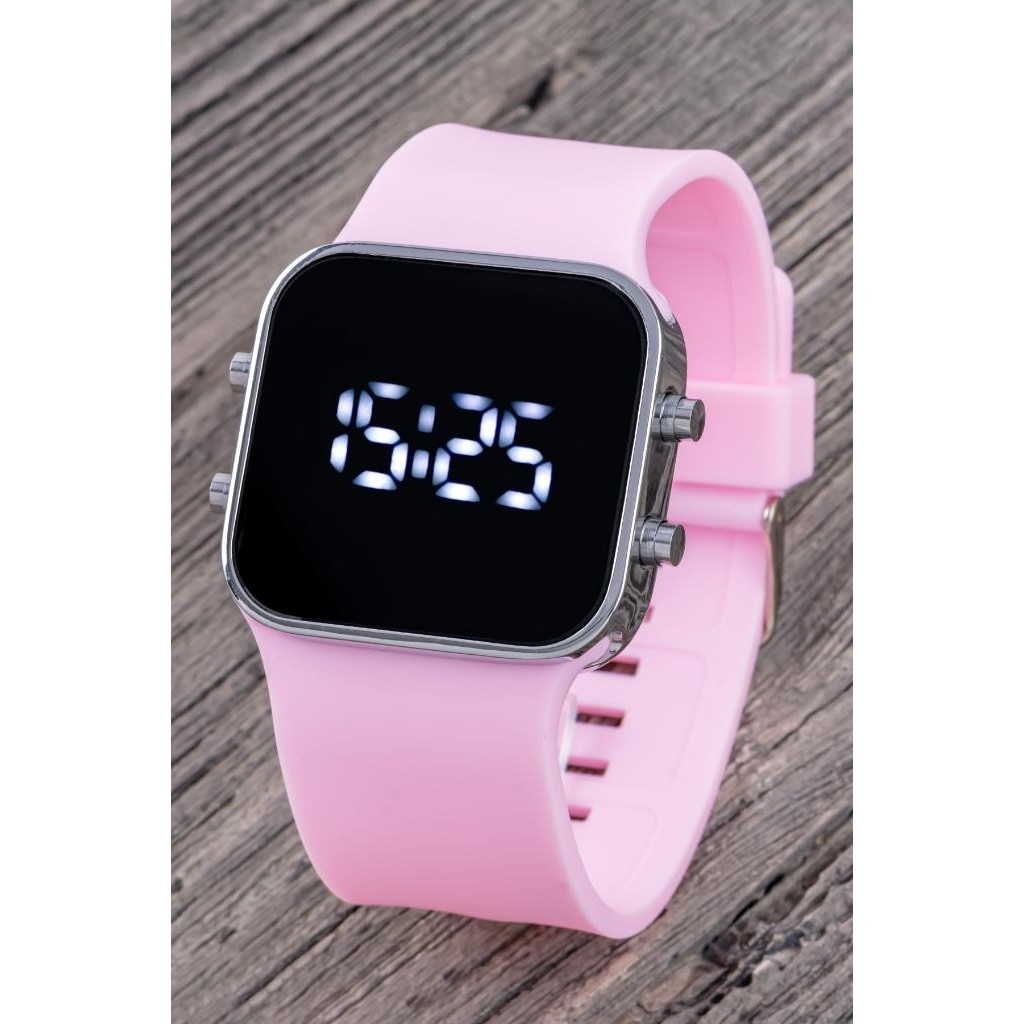 Saattino Trend Model Pembe Renk Silikon Kordonlu LED Kadın Genç Kız Kol Saati ST-304322 Diğer Fiyatı