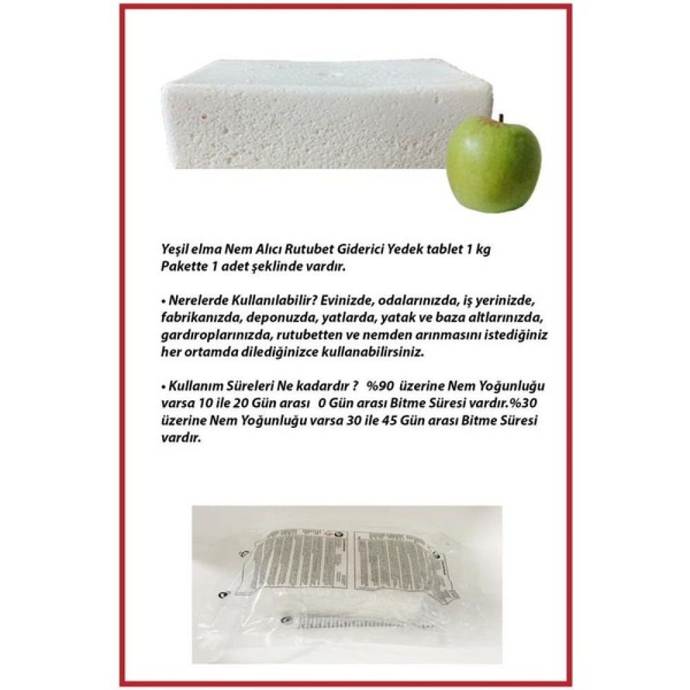 Saban 1 Kg. Nem Alıcı Yedek Tablet Yeşil Elma - 1 kg Nalburiye & Hırdavat Fiyatı