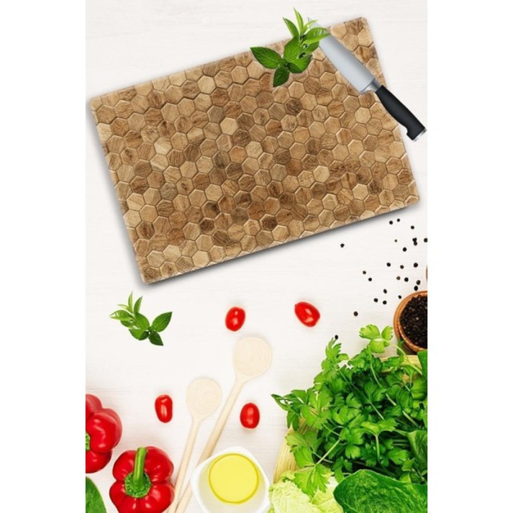 Saban 20X30 cm Petek Desenli Cam Kesme Tablası - 1 Adet Kesme Tahtaları / Kesim Tablaları Fiyatı