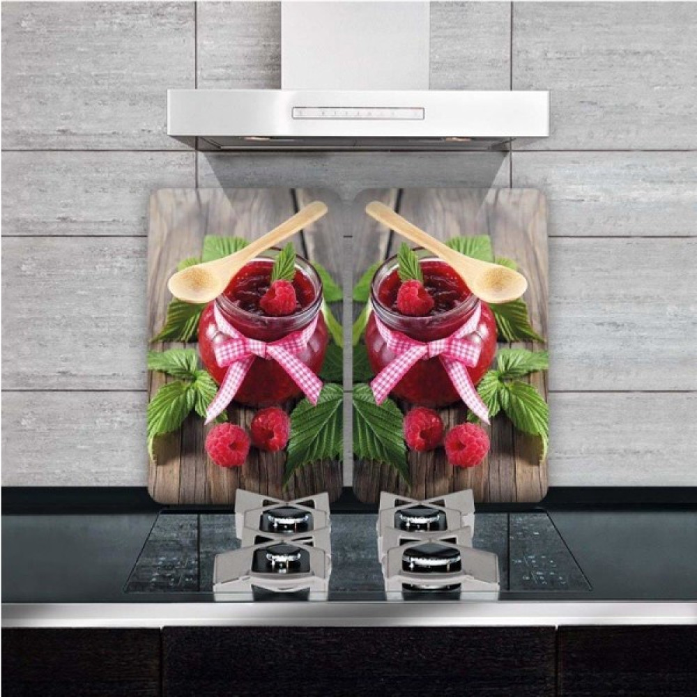 Saban Cam Ocak Koruyucu ve Kesim Tablası Raspberry   80 x 52 cm 2 Parça 5'li Ocaklar Oto Boyaları Fiyatı