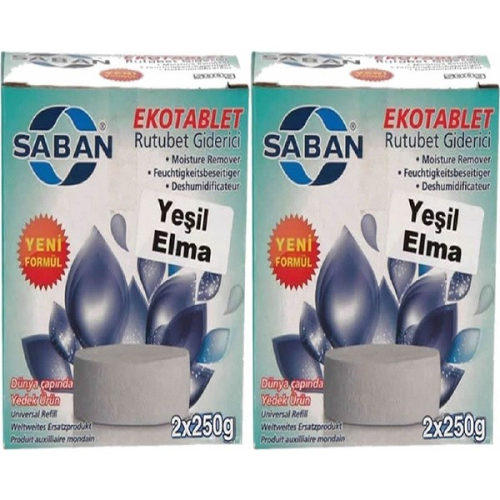 Saban Nem Alıcı Rutubet Giderici Yedek Tablet 2'li 2 x 250 gr Yeşil Elma Nalburiye & Hırdavat Fiyatı