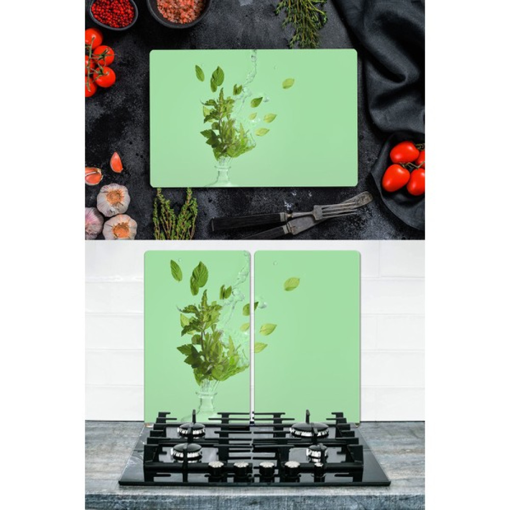 Saban Takım Halinde Nane 20X30 cm Kesme Tablası ve 60X52CM Cam Ocak Koruyucu 4'lü Ocaklar Oto Boyaları Fiyatı