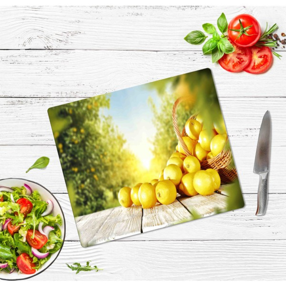 Sabanbaba Dekoratif Cam Kesme Tahtası Limon Sepeti 29 x 34 cm | Cam Kesme Tablası  Kesme Tahtaları / Kesim Tablaları Fiyatı