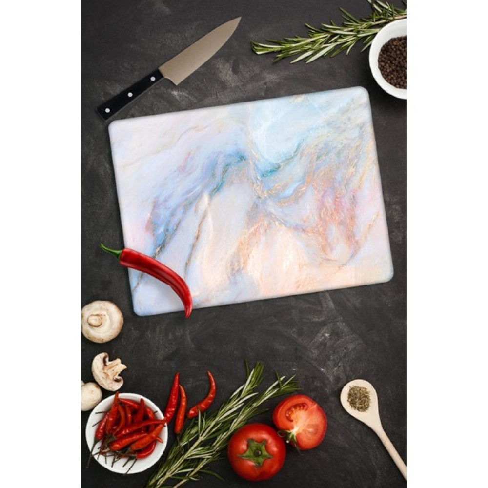 Sabanbaba Saban Ezgi Mermer Görünümlü | Cam Kesme Tahtası - Cam Kesme Tablası | 20 cm x 30 Cm  Kesme Tahtaları / Kesim Tablaları Fiyatı