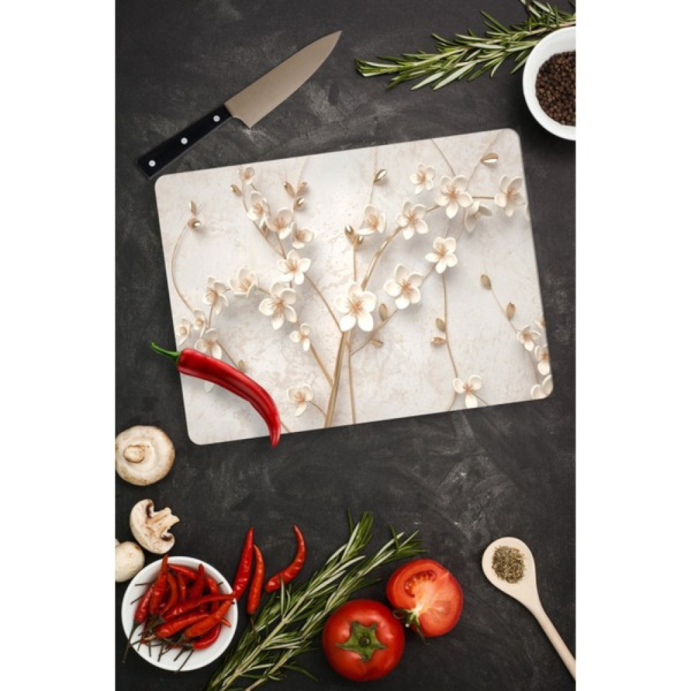 Sabanbaba Saban Yapay Güller | Cam Kesme Tahtası - Cam Kesme Tablası | 20 cm x 30 Cm  Kesme Tahtaları / Kesim Tablaları Fiyatı