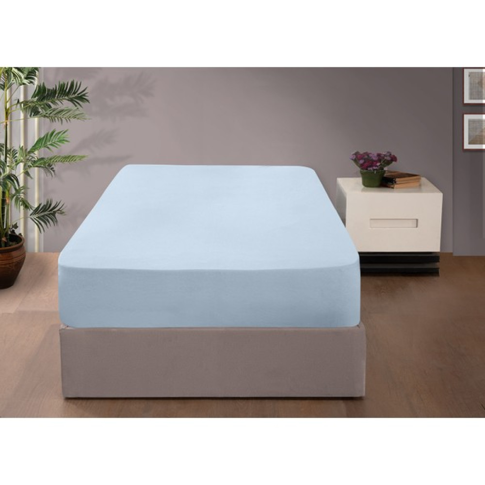 Sabia %100 Pamuk Penye Tek Kişilik Lastikli Çarşaf - 100 x 200 cm - Mavi Çarşaf Fiyatı