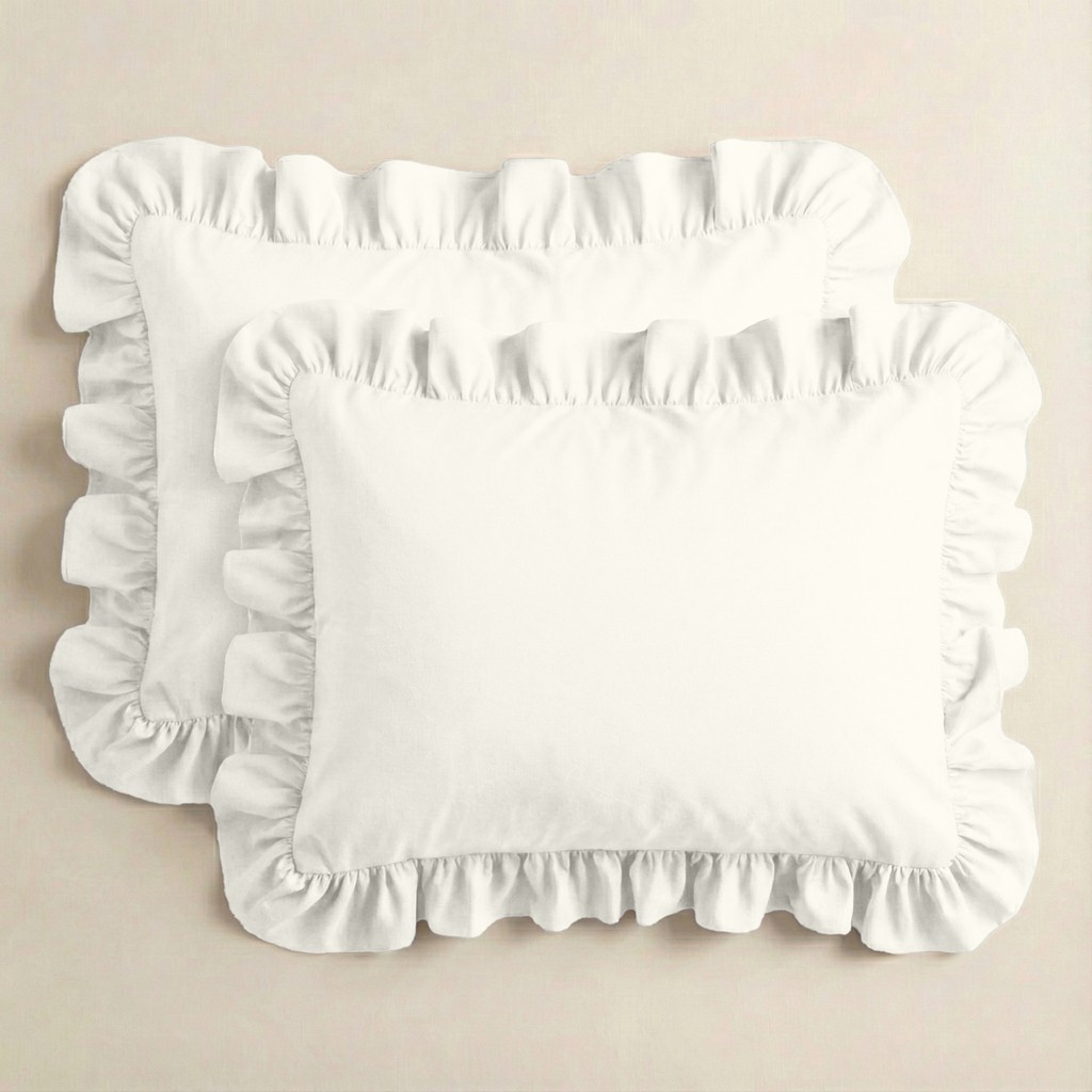 Sabia %100 Pamuk Soft Touch 50X60 cm Fırfırlı Yastık Kılıfı Seti - Beyaz Yastık Kılıfı Fiyatı