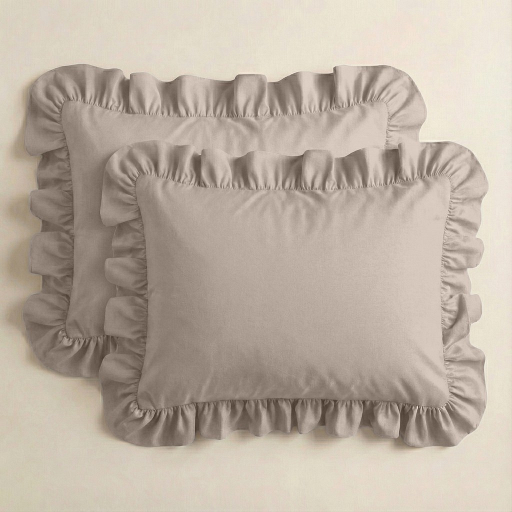 Sabia %100 Pamuk Soft Touch 50X60 cm Fırfırlı Yastık Kılıfı Seti - Taş Yastık Kılıfı Fiyatı