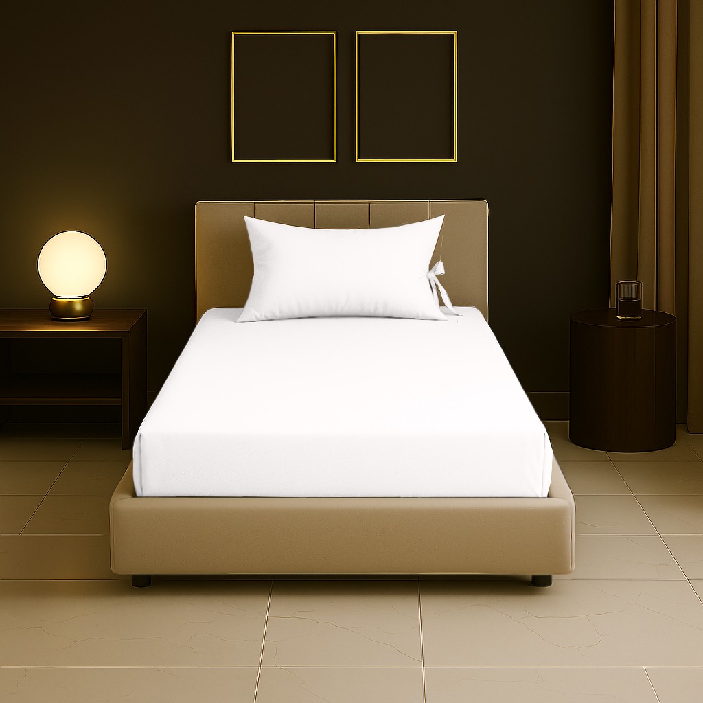 Sabia Soft Touch %100 Pamuk 62 Tel – 100X200 +37 cm Yüksekliğe Uygun Tek Kişilik Lastikli Çarşaf Seti - Beyaz Çarşaf Fiyatı
