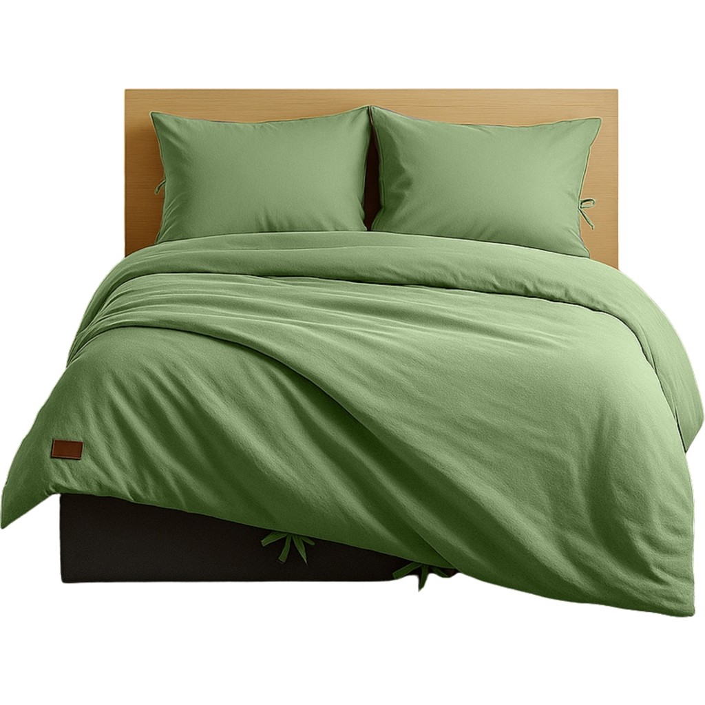 Sabia Soft Touch %100 Pamuk 62 Tel – 150X200 cm + 37 cm Yükseklik Çift Kişilik Nevresim Takımı - Zeytin Yeşili - 150 x 200 cm Nevresim Takımı Fiyatı