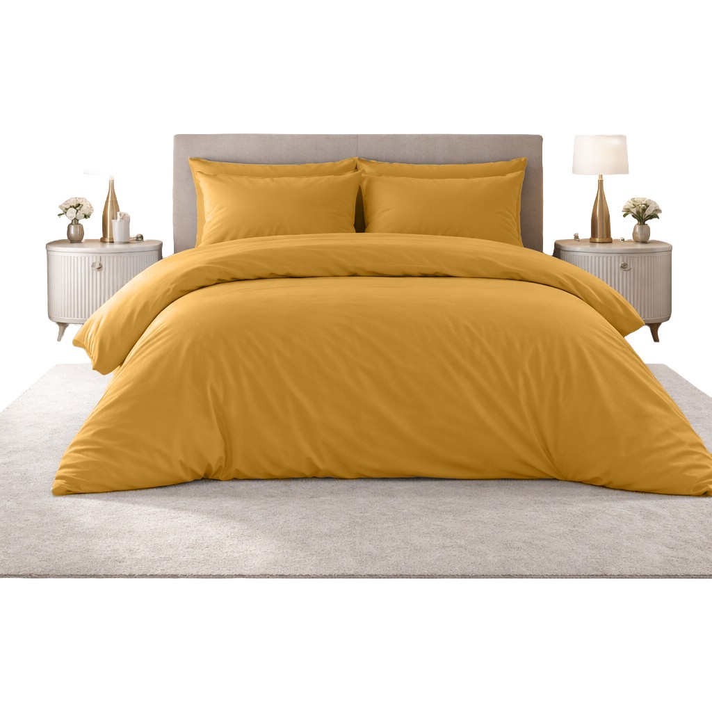 Sabia Soft Touch %100 Pamuk 62 Tel – 160X200 cm + 37 cm Yüksekliğe Uygun Çift Kişilik Nevresim Takımı 4 Yastıklı - Hardal - 160 x 200 cm Nevresim Takımı Fiyatı