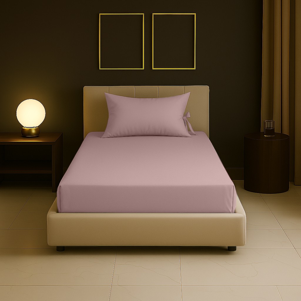 Sabia Soft Touch %100 Pamuk 62 Tel – 80X180 +30 cm Yüksekliğe Uygun Tek Kişilik Lastikli Çarşaf Seti - Pudra Çarşaf Fiyatı