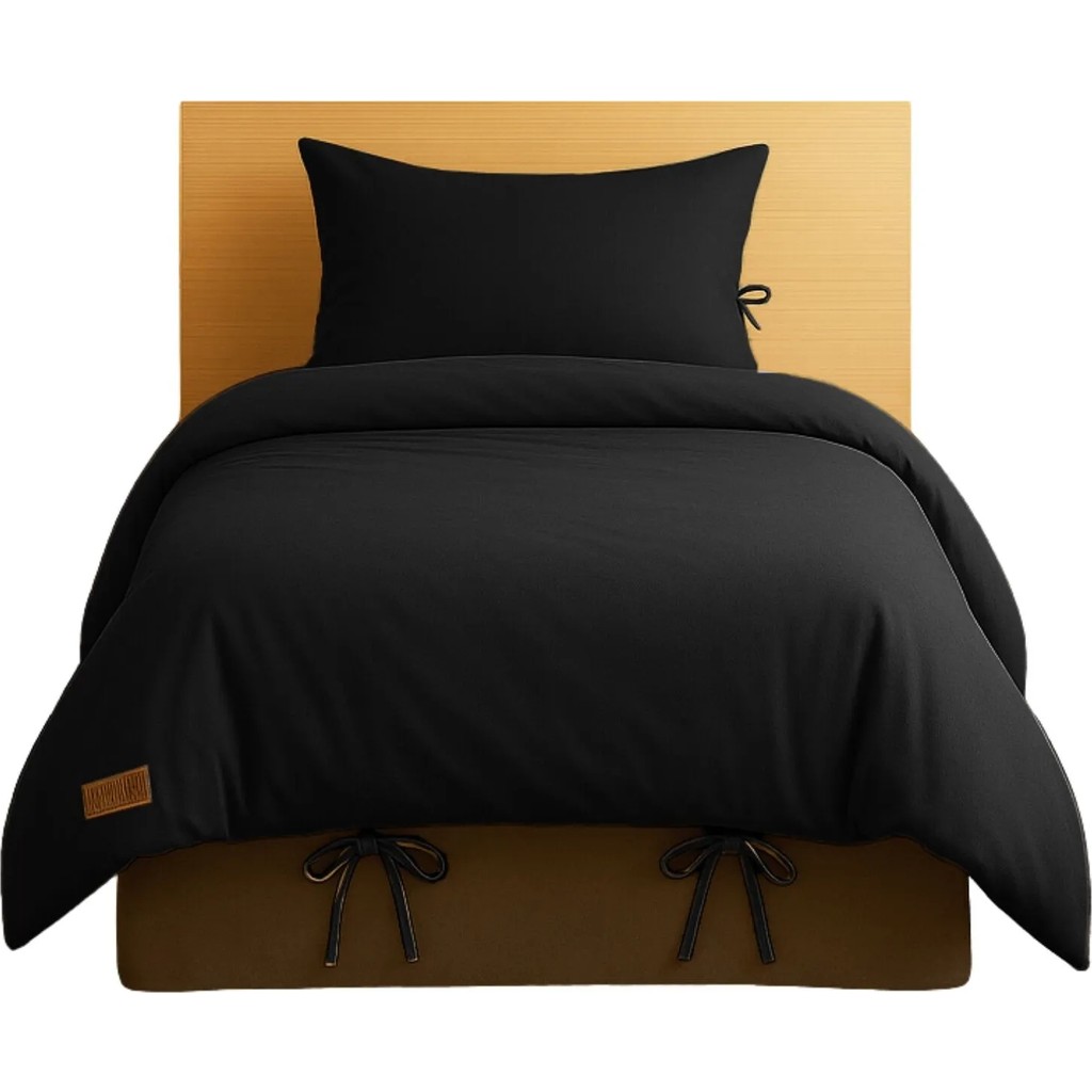 Sabia Soft Touch %100 Pamuk Tek Kişilik Nevresim Takımı 120X200 cm +37 cm Yüksekliğe Kadar Uygun – 2 Yastıklı - Siyah - 120 x 200 cm Nevresim Takımı Fiyatı