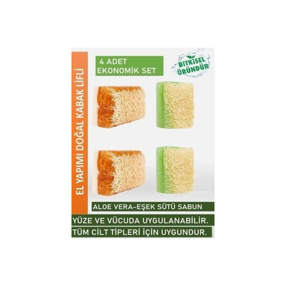 Sabuncu Baba Kabak Lifli Keçi Sütlü Aloe Vera Sabunu + Kabak Lifli Ballı Eşek Sütü Sabunu % 100 Doğal Sabunlar Fiyatı