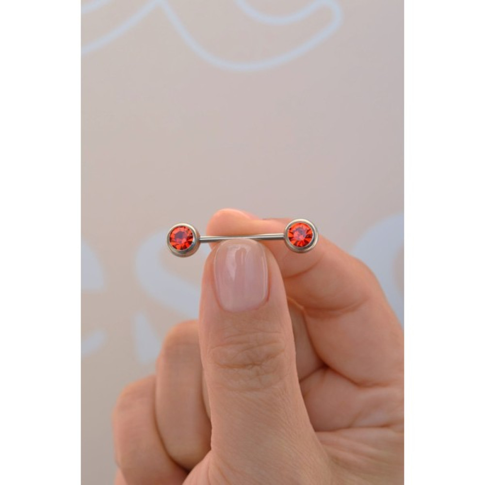 Sacce Scarves & Accessories Sacce Scarves&Accessories Kırmızı Tektaş Model Nipple Piercing Meme Ucu Piercingi Gümüş Renkli Altın & Gümüş Piercing Fiyatı
