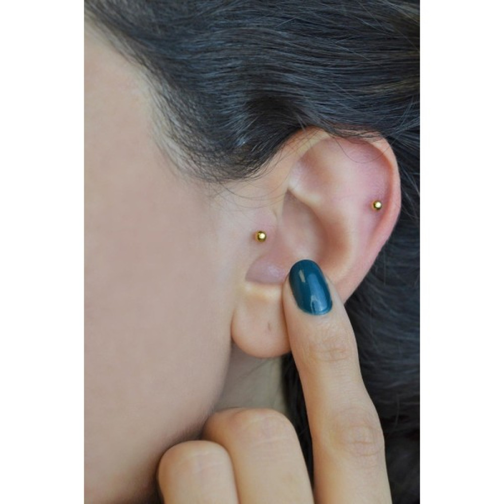 Sacce Scarves&Accessories Gold Çelik Top Piercing 8 mm - Beyaz Altın & Gümüş Piercing Fiyatı