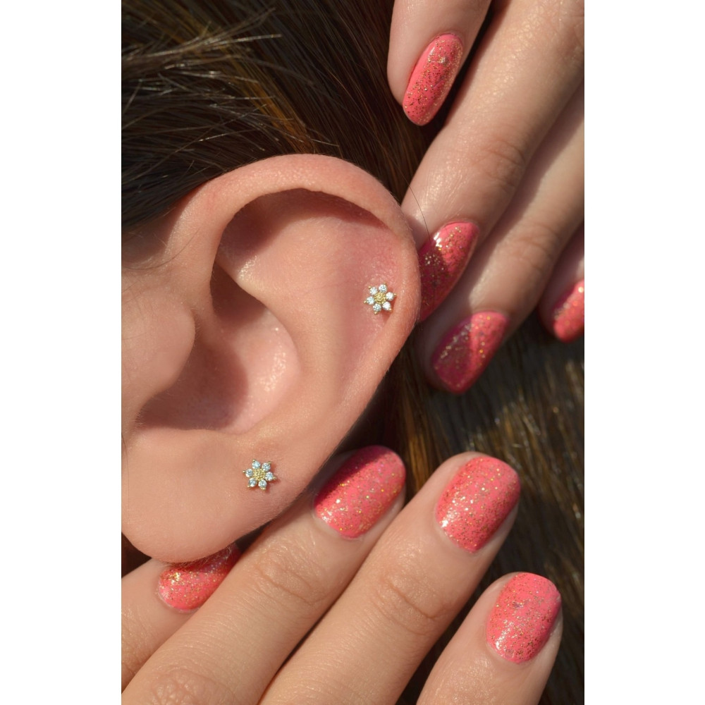 Sacce Scarves&Accessories Gold Mini Çiçek Piercing Tragus Helix Kıkırdak Altın & Gümüş Piercing Fiyatı