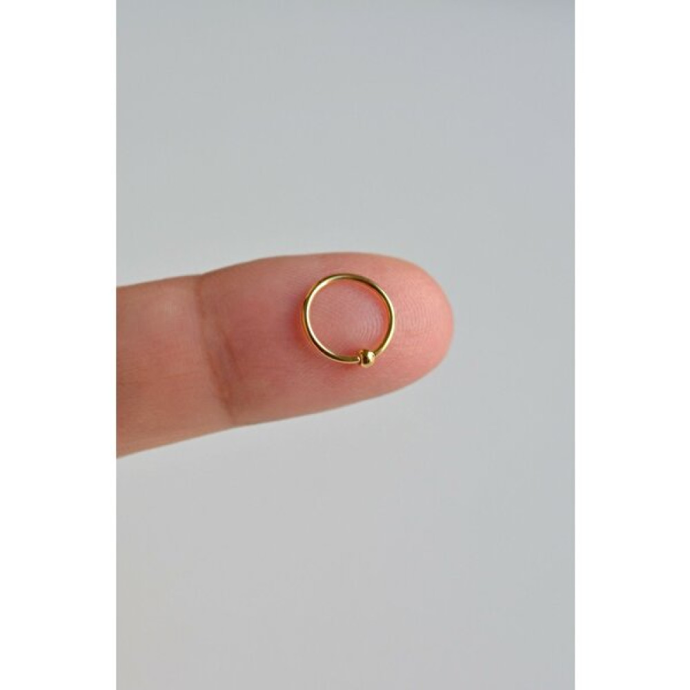 Sacce Scarves&Accessories Gold Renkli Mini Topçuklu 8 mm Çelik Halka Hızma Burun Piercingi Hızma Fiyatı