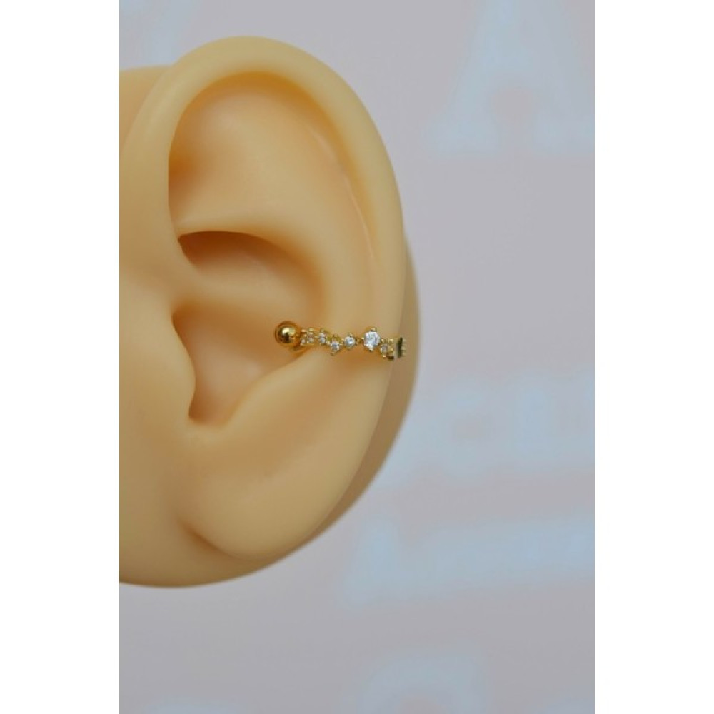 Sacce Scarves&Accessories Gold Taşlı Kelebekli Helix Piercing Halka Taşlı Conch Piercingi Altın & Gümüş Piercing Fiyatı