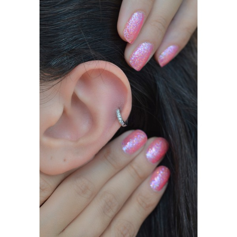 Sacce Scarves&Accessories Gümüş Renk Zirkon Taşlı Halka Piercing Tragus Helix Kıkırdak Küpesi Altın & Gümüş Piercing Fiyatı