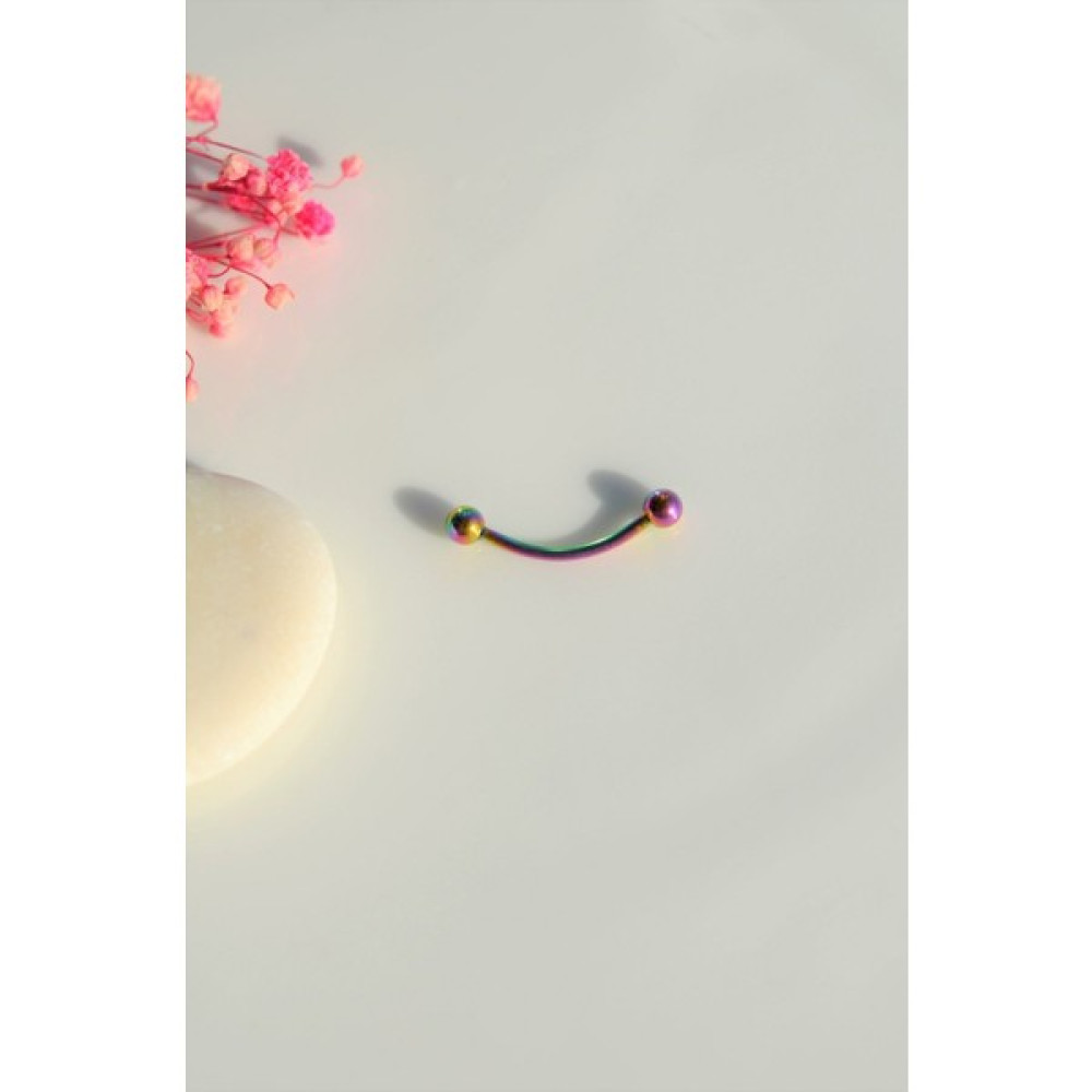 Sacce Scarves&Accessories Iki Ucu Top Çelik Dudak Dil Kaş Piercing 12 mm Hologram - Renkli Altın & Gümüş Piercing Fiyatı