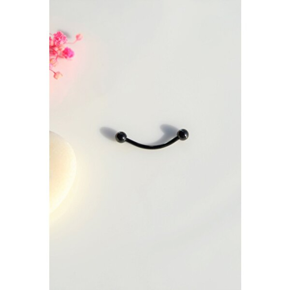 Sacce Scarves&Accessories Iki Ucu Top Çelik Dudak Dil Kaş Piercing 12 mm Siyah Altın & Gümüş Piercing Fiyatı