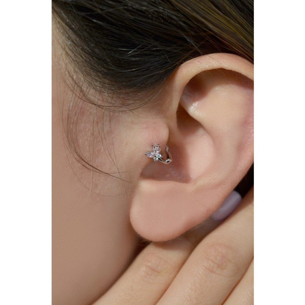 Sacce Scarves&Accessories Pembe Kelebek Tragus Piercing Gümüş Renk Altın & Gümüş Piercing Fiyatı