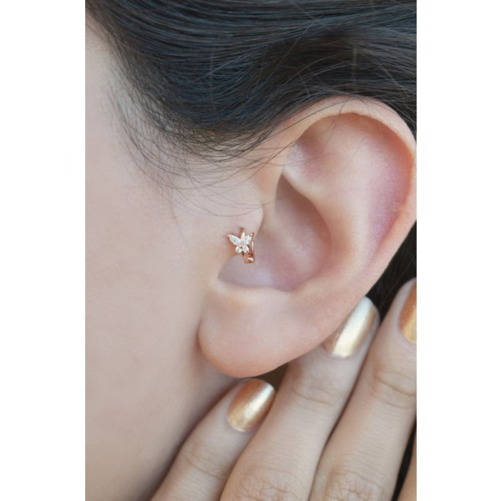 Sacce Scarves&Accessories Rose Mini Kelebek Tragus Piercing Altın & Gümüş Piercing Fiyatı