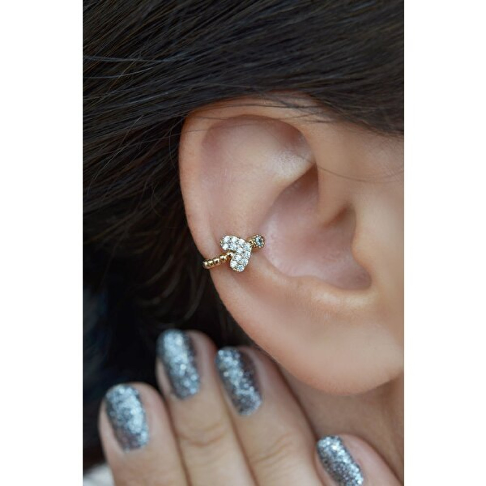 Sacce Scarves&Accessories Sıkıştırmalı Kıkırdak Küpesi Mini Kalp Earcuff - Sarı Bijuteri Küpe Fiyatı