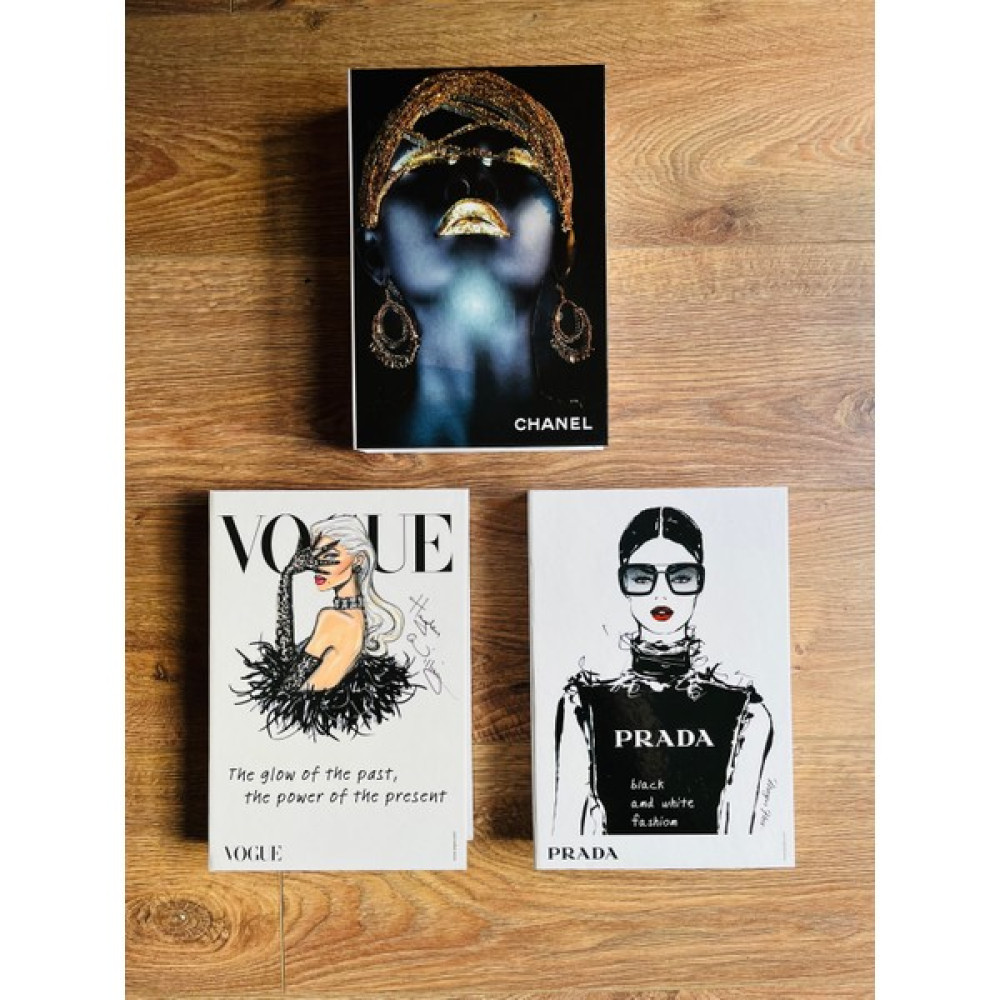 Saccura Dekor Dekoratif Kitap Kutu Seti, 3lü Kitap Kutu Seti, Vogue & Chanel & Prada Dekoratif Kitap Kutusu - Siyah - Beyaz Eşya Saklama Kutusu Fiyatı