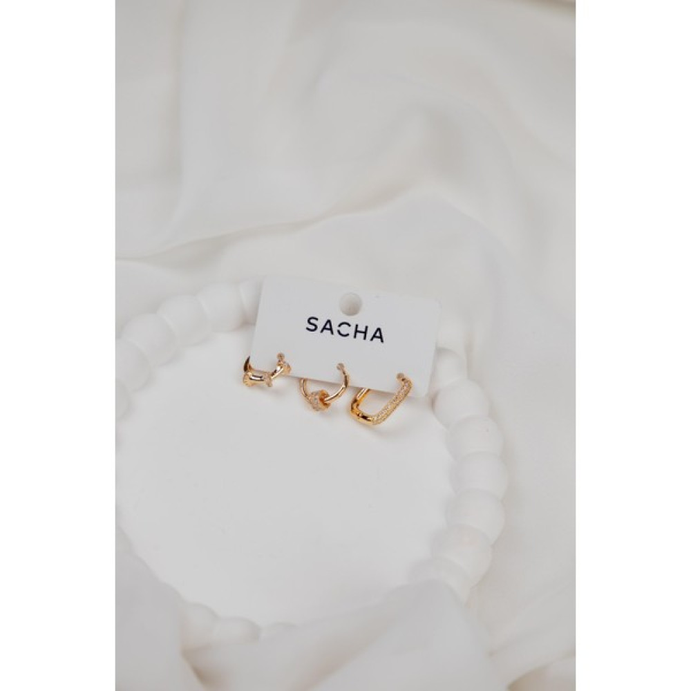 Sacha Figürlü Gold Set Halka Küpe Bijuteri Küpe Fiyatı