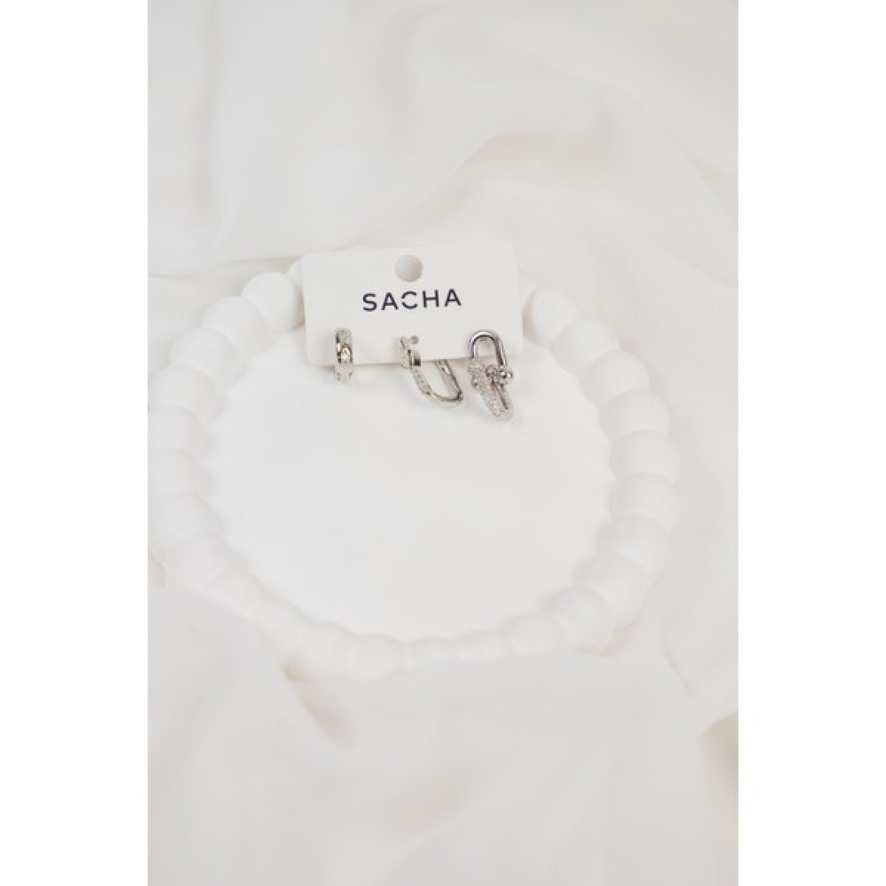 Sacha Figürlü Zirkon Taşlı Gümüş Set Küpe Bijuteri Küpe Fiyatı