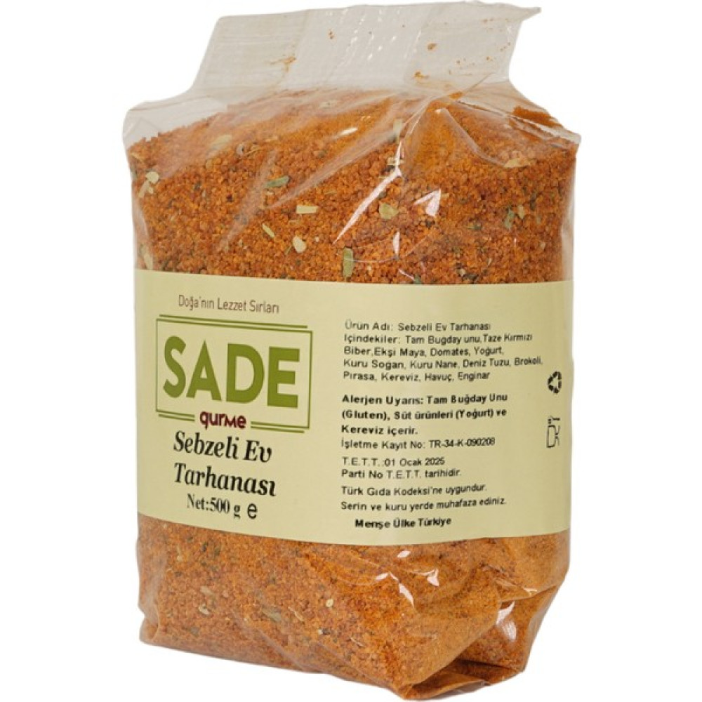 Sade Gurme Sebzeli Ev Tarhanası - 500 gr Organik Ürünler Fiyatı