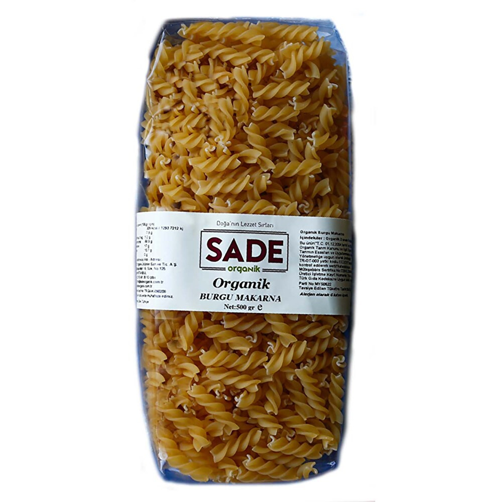 Sade Organik Burgu Makarna 500 g Organik Ürünler Fiyatı