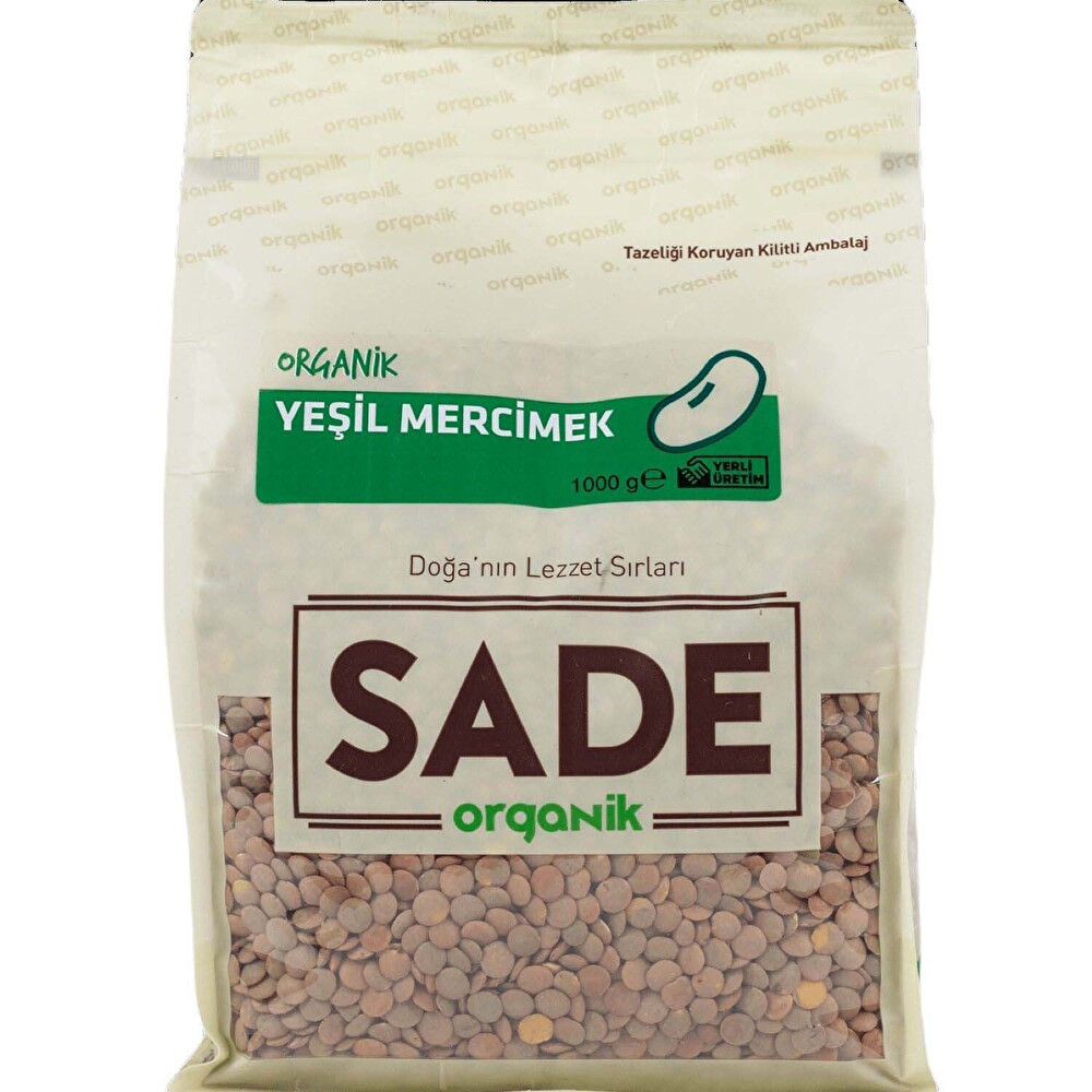 Sade Organik Yeşil Mercimek 1000 g Organik Ürünler Fiyatı